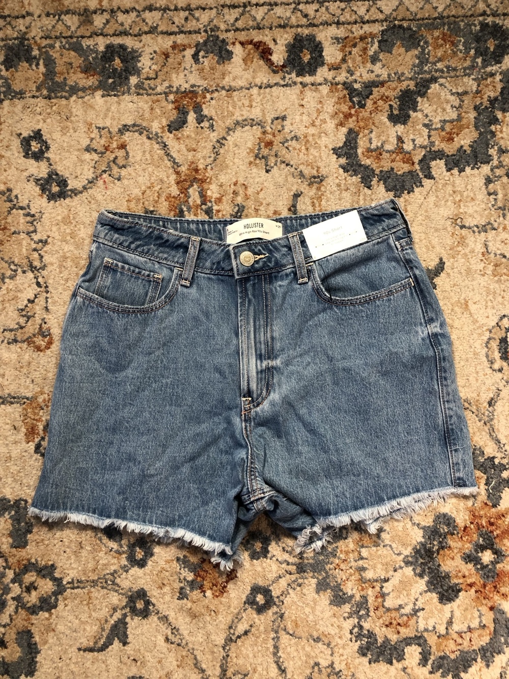 Hollister Denim Shorts Womens 8 Blue Ultra High Rise 90s Cutoff 5 Inseam